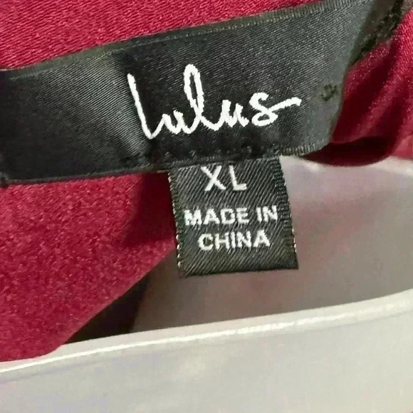 Lulus Lisette Burgundy Satin One Shoulder Dress Size XL - Picture 5 of 5